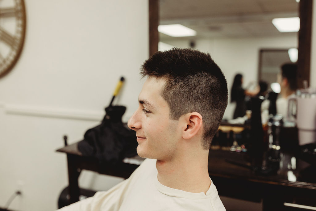 Fresh men's fade haircut at The Gentleman's Salon in State College, PA