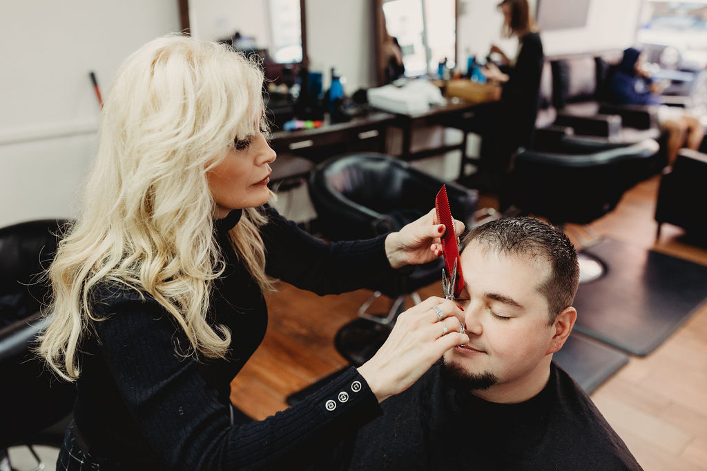 Brow and detail grooming at The Gentleman's Salon in State College, PA